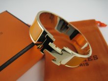 Hermes Yellow Enamel Clic H Bracelet Narrow Width (18mm) In Gold
